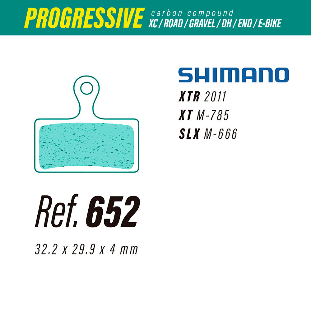 Pastillas LESS Brakes Progressive V1 652 | Shimano XTR, XT, SLX 2 pistones