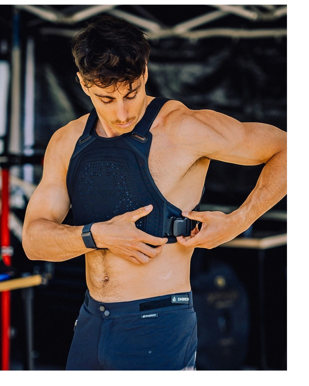 DHaRCO Gravity Vest – Chaleco protector MTB con RHEON™ para pecho y espalda
