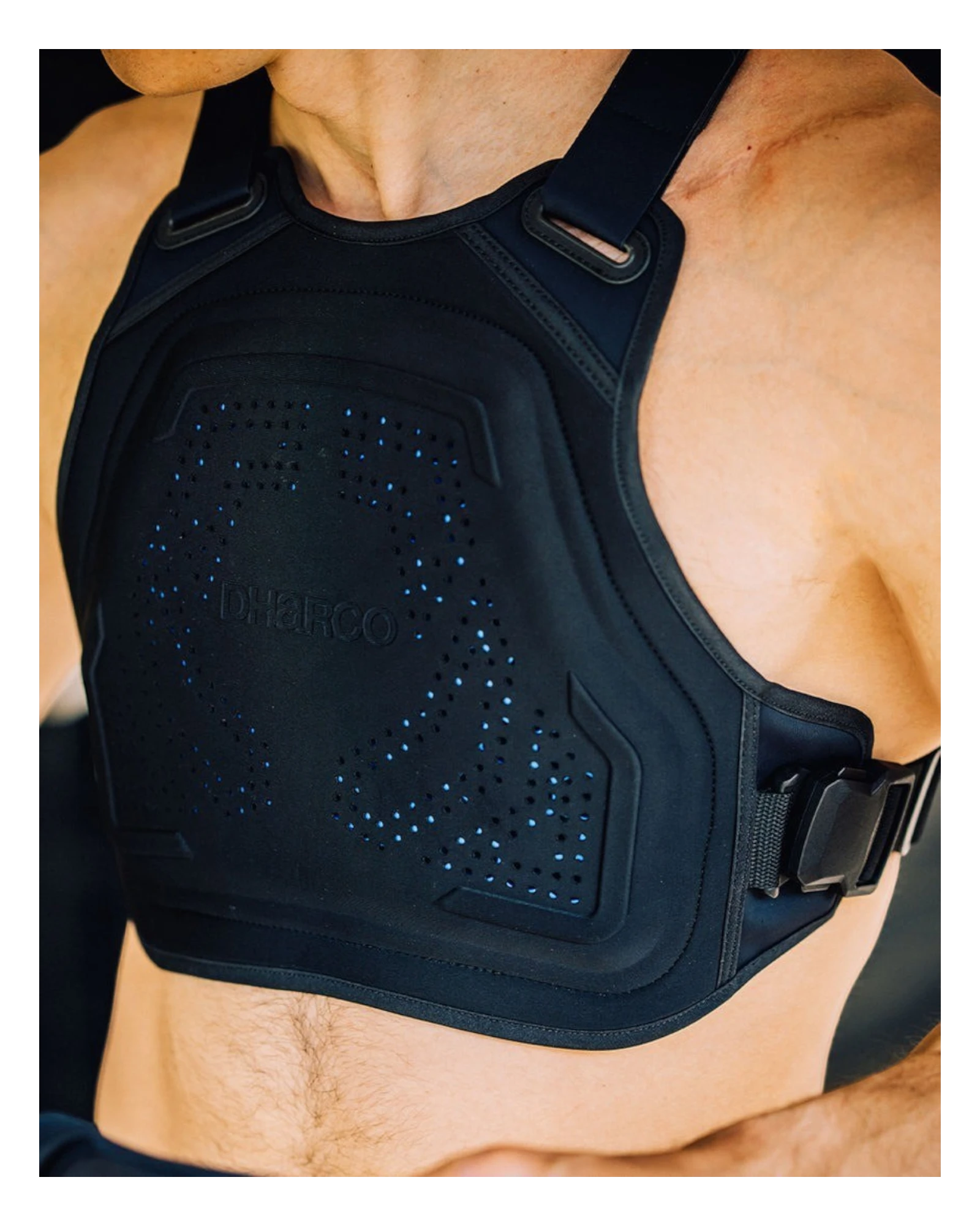 DHaRCO Gravity Vest – Chaleco protector MTB con RHEON™ para pecho y espalda
