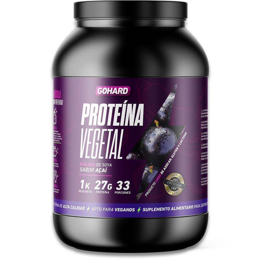 Proteína Vegetal Sabor Acaí - Aislada de Soya 27g Isolate Vegan GoHard