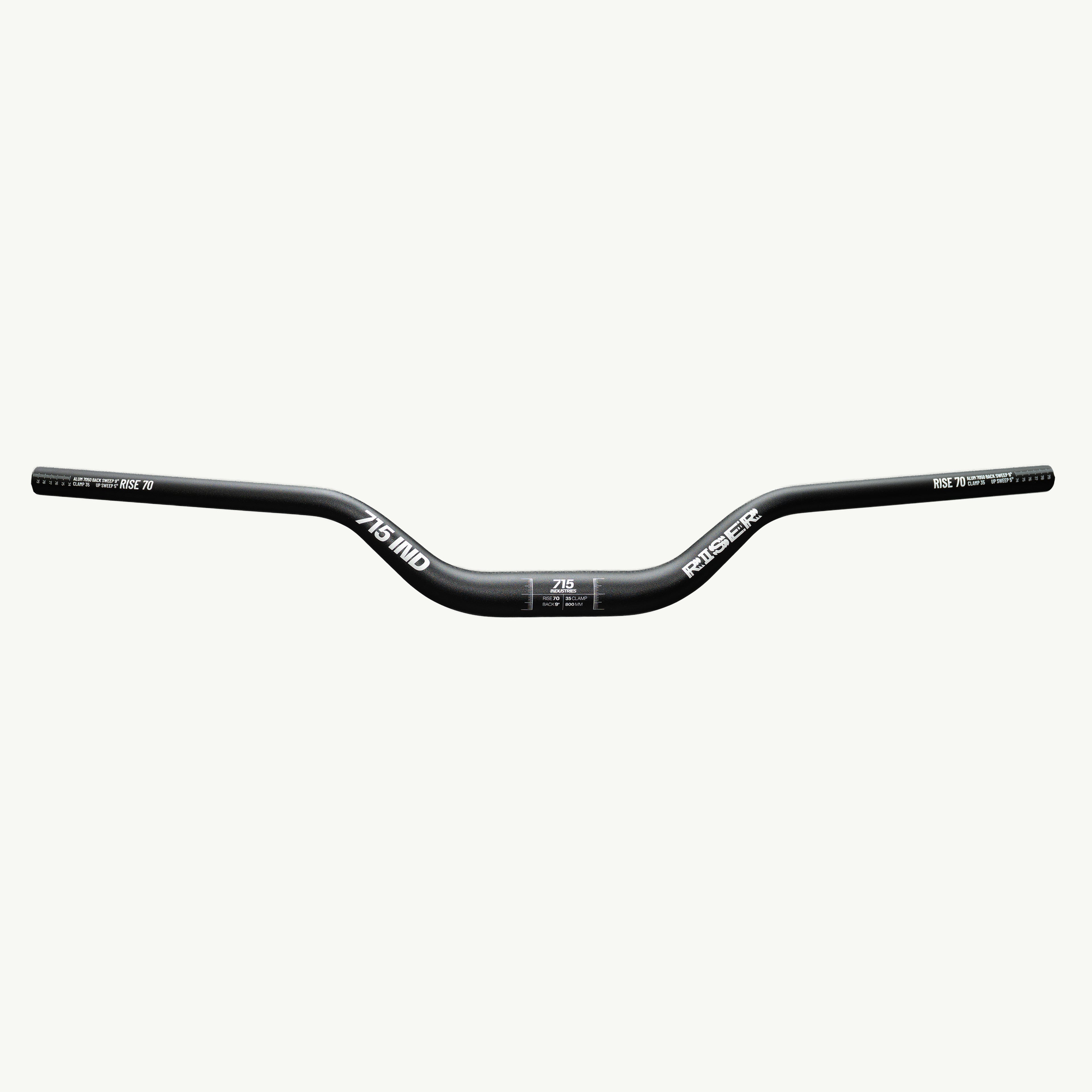 Manubrio 715 Industries Riser 35mm Clamp – Black/White | Aluminio 6061 Enduro & DH