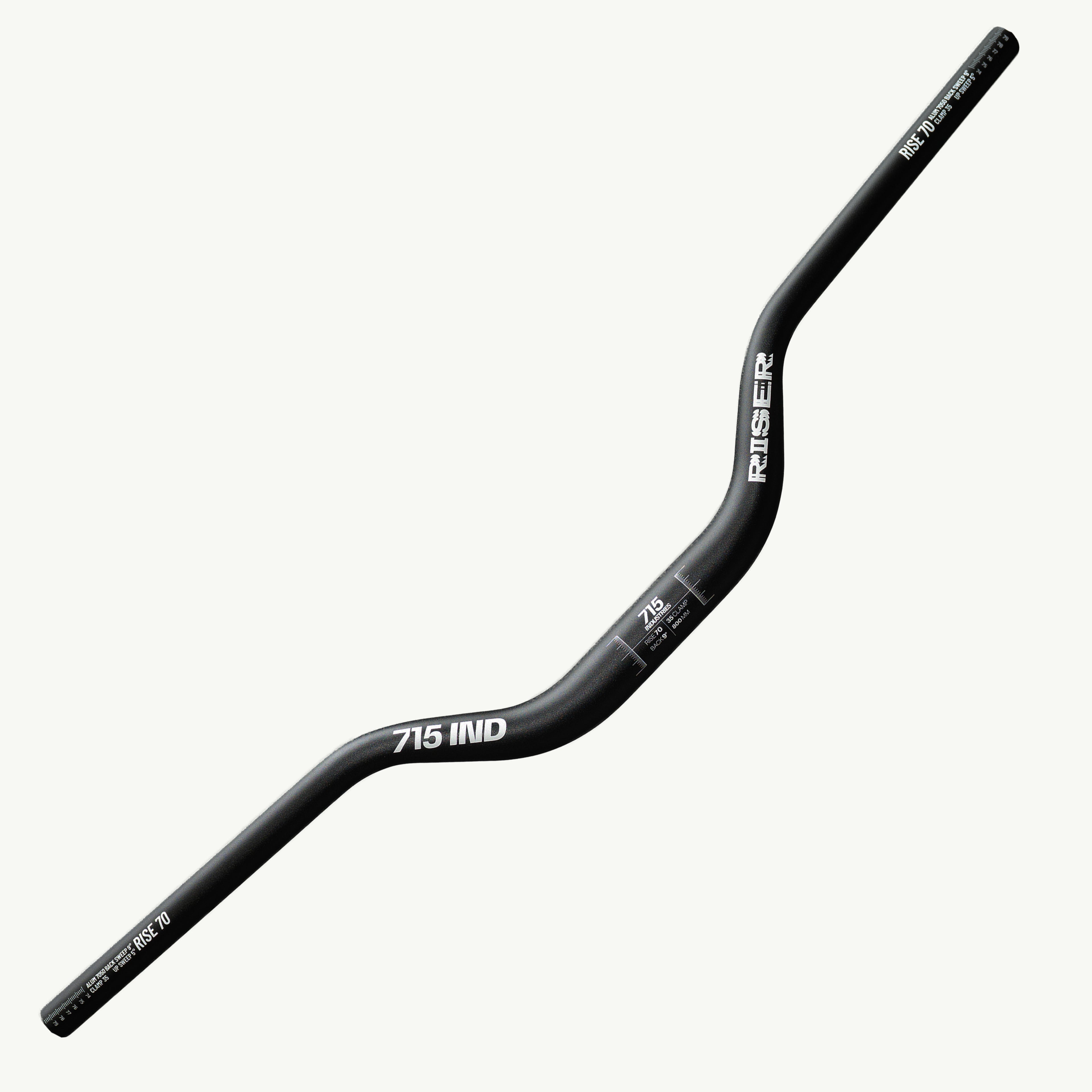 Manubrio 715 Industries Riser 35mm Clamp – Black/White | Aluminio 6061 Enduro & DH