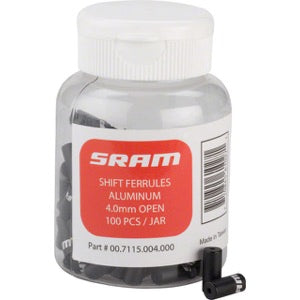 Topes de Funda de Cambio SRAM Aluminio 4mm | Negro, 100 Unidades