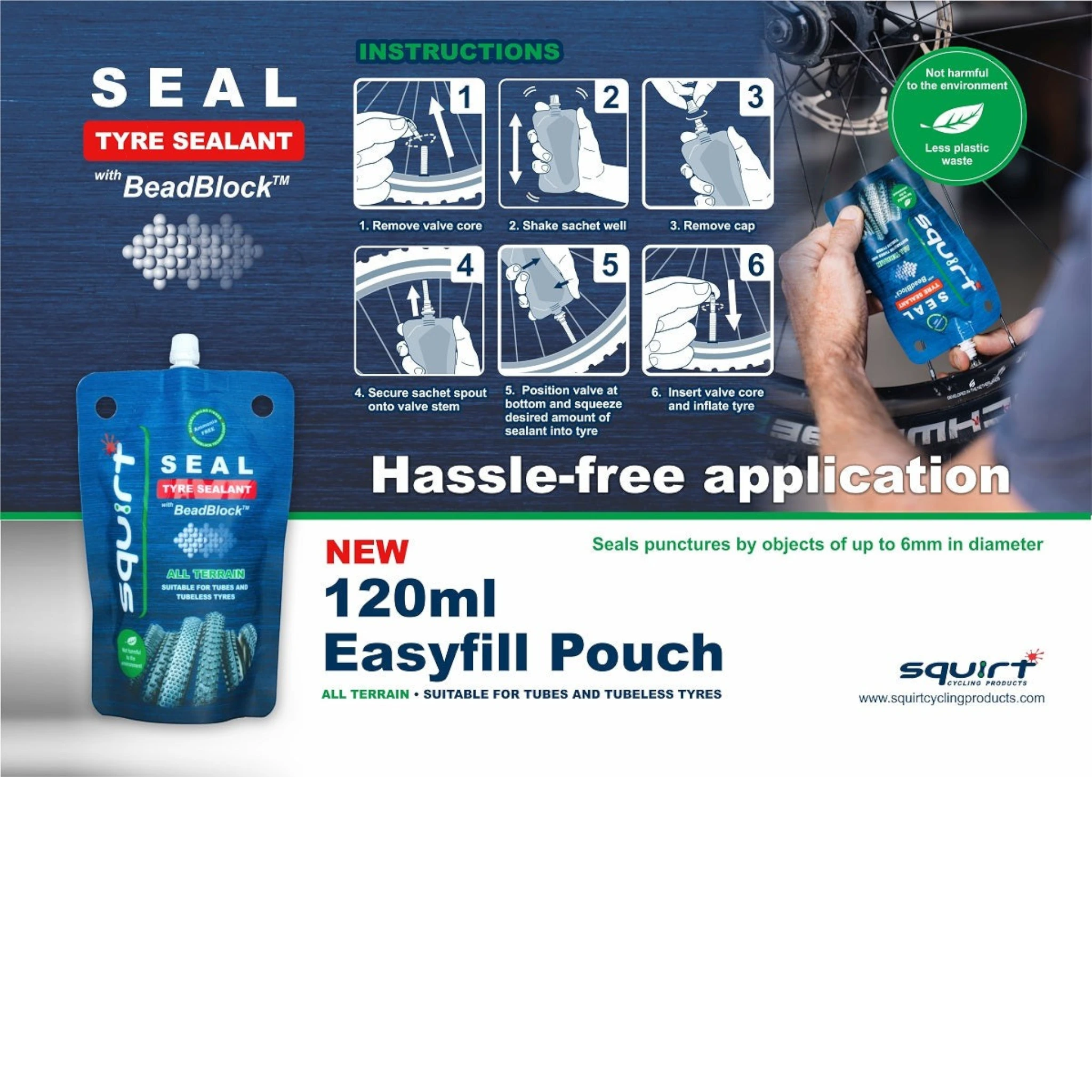 Squirt Seal Sellante Tubeless MTB 120ml – Recarga