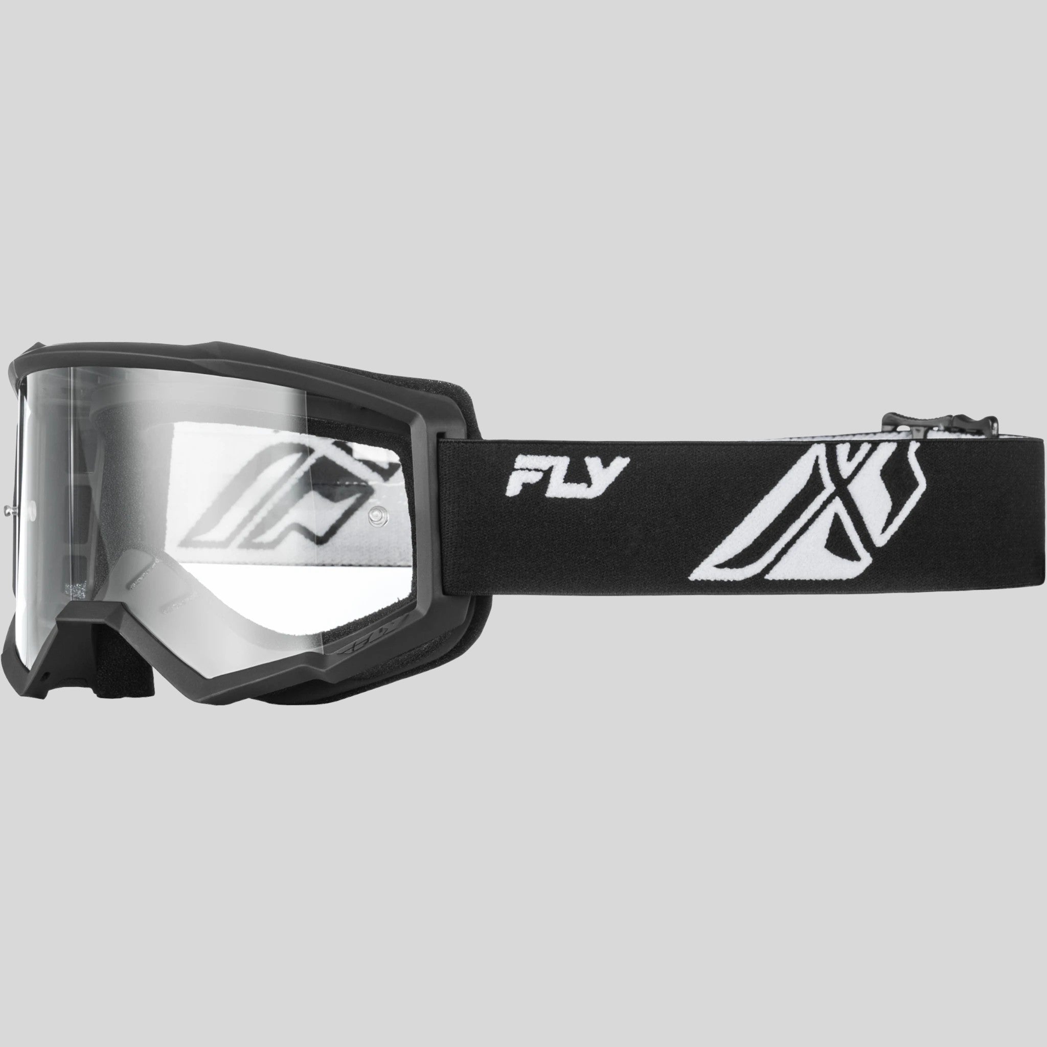 Fly Racing Focus Goggle | Antiparra MTB Negro/Blanco | Mica Transparente