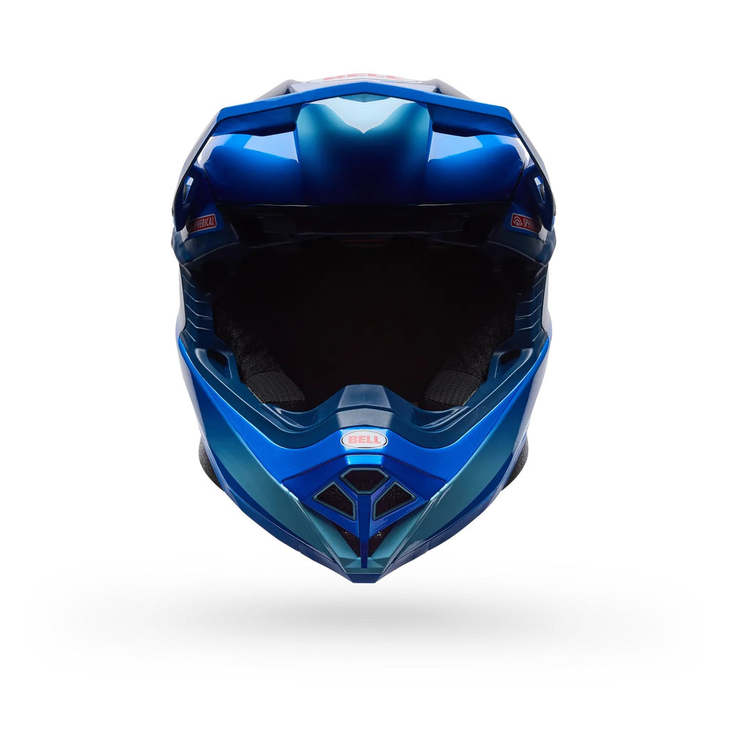 Casco Moto Bell Moto-10 Spherical ET3 Azul, vista frontal