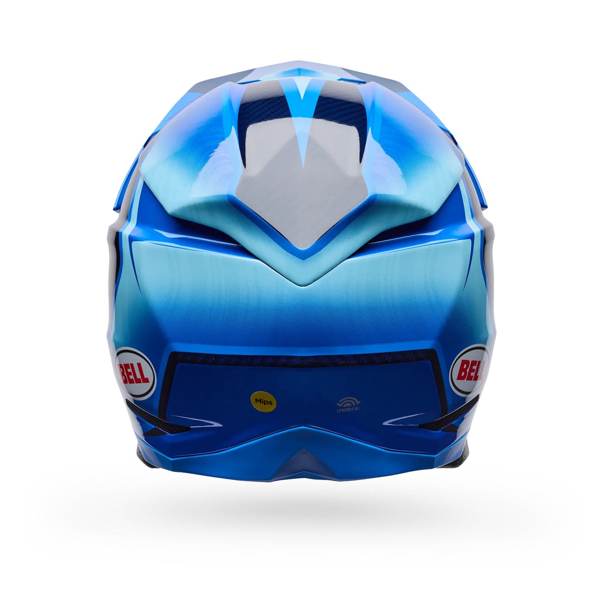 Casco Moto Bell Moto-10 Spherical ET3 Azul, vista trasera