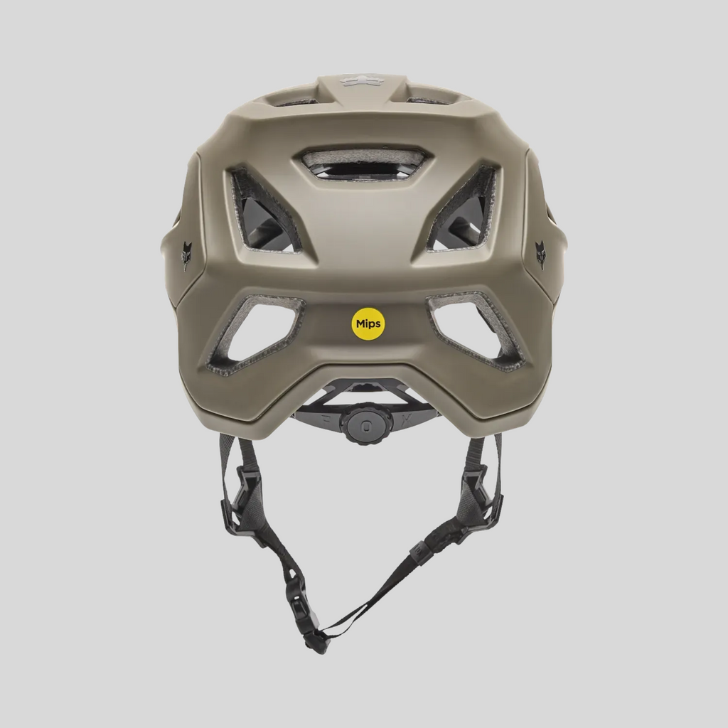 Casco de MTB MZ Bikes FOX Speedframe MIPS en color verde camuflaje con sistema de protección y ventilación trasera