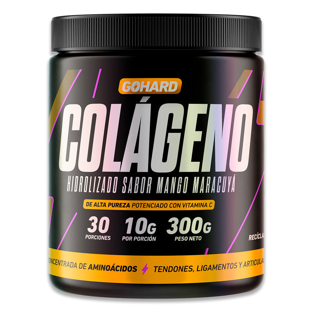 Colágeno Hidrolizado + Vitamina C Sabor Mango Maracuyá 300g GoHard
