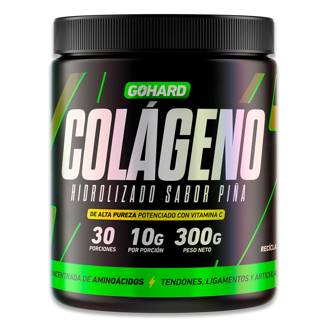 Colágeno Hidrolizado + Vitamina C Sabor Piña 300g GoHard