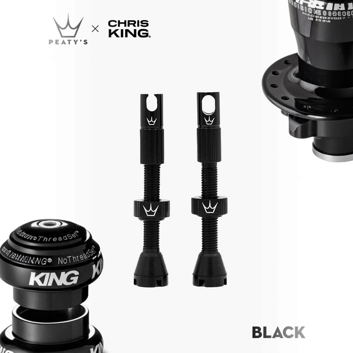 Válvula tubeless Peaty's x Chris King MK2 42mm color Negro