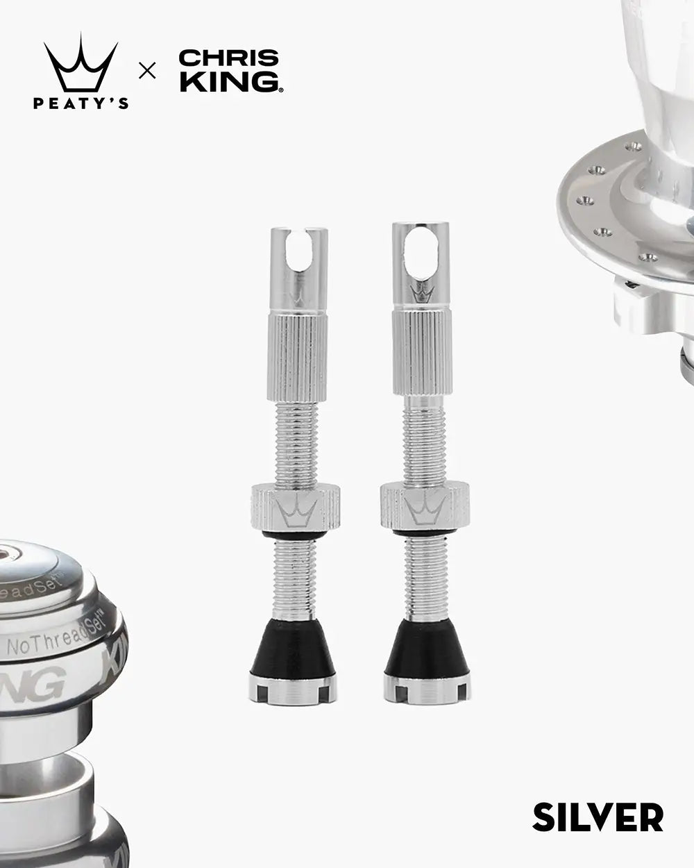 Válvula tubeless Peaty's x Chris King MK2 42mm color plata (Silver)