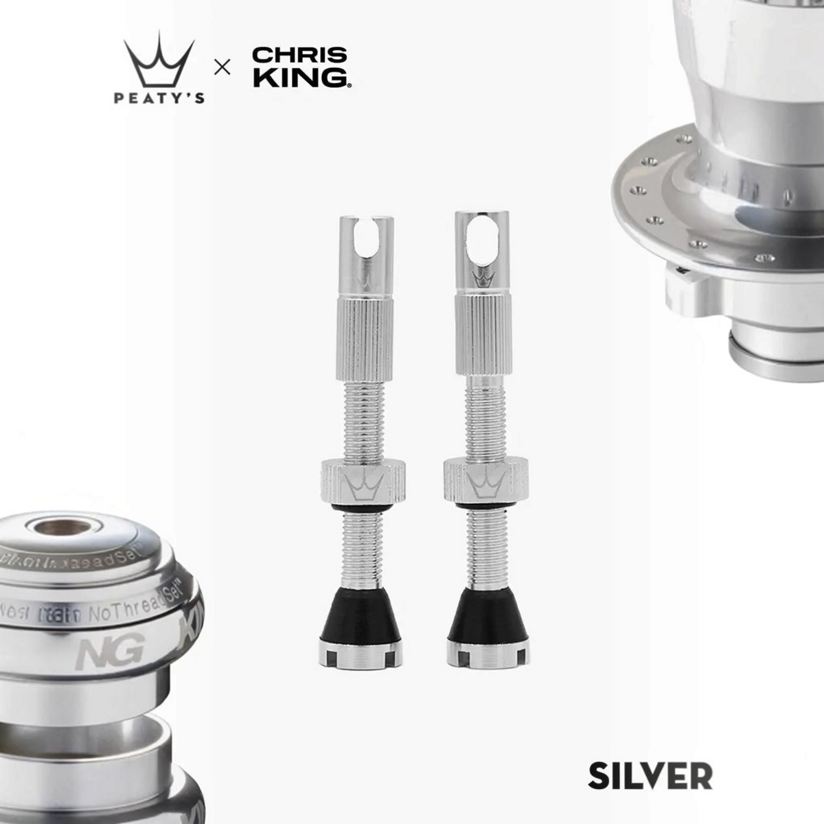 Válvula tubeless Peaty's x Chris King MK2 42mm color plata (Silver)