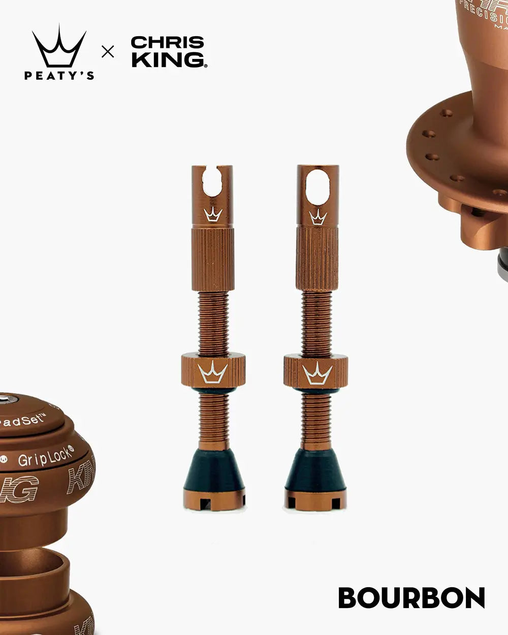 Válvula tubeless Peaty's x Chris King MK2 42mm color café (Bourbon)