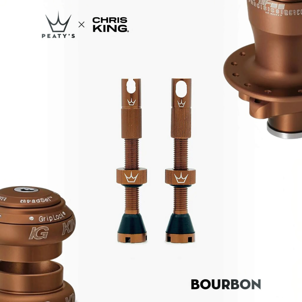 Válvula tubeless Peaty's x Chris King MK2 42mm color café (Bourbon)