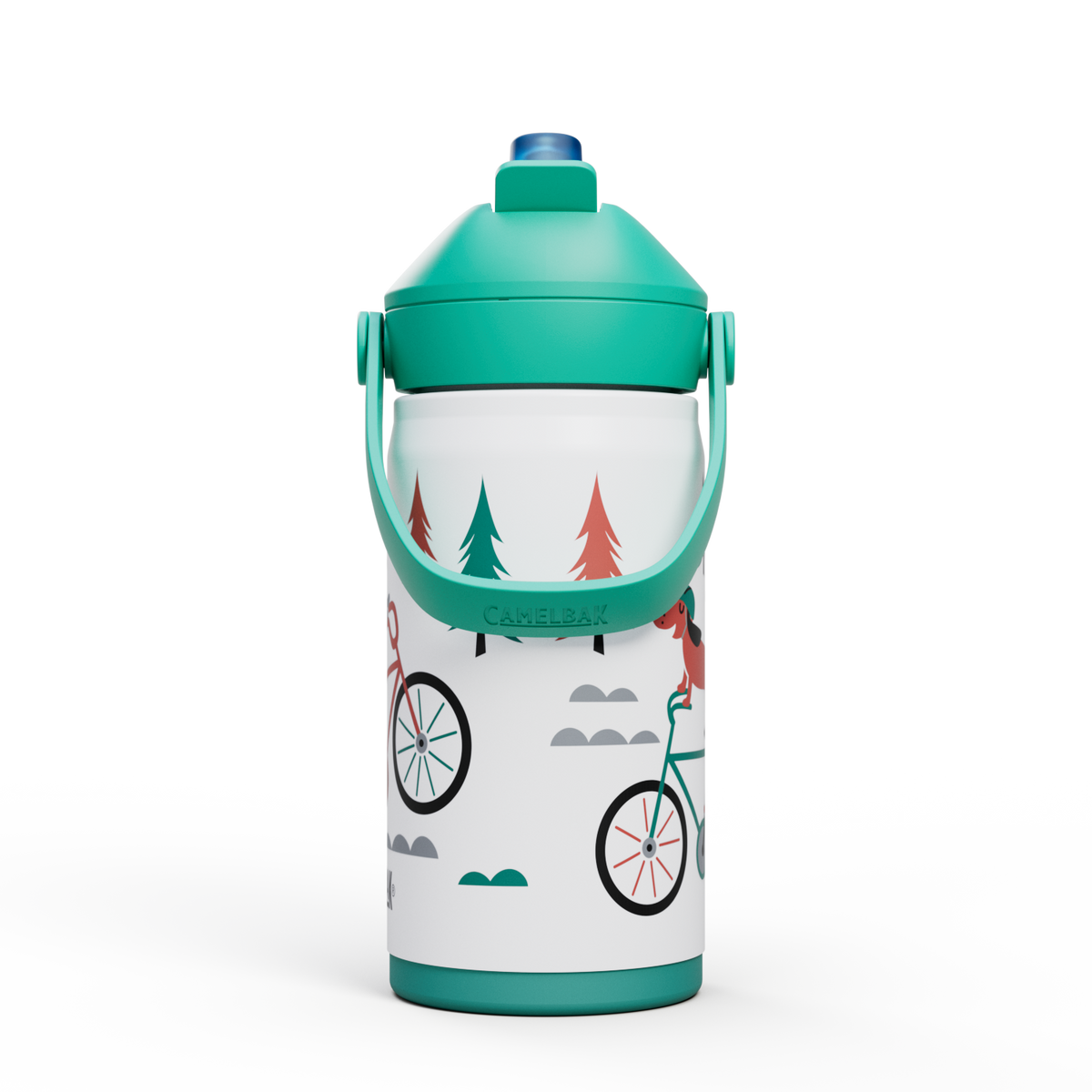 Bidón Infantil CamelBak Thrive Flip Straw 12oz Biking Dogs - detalle