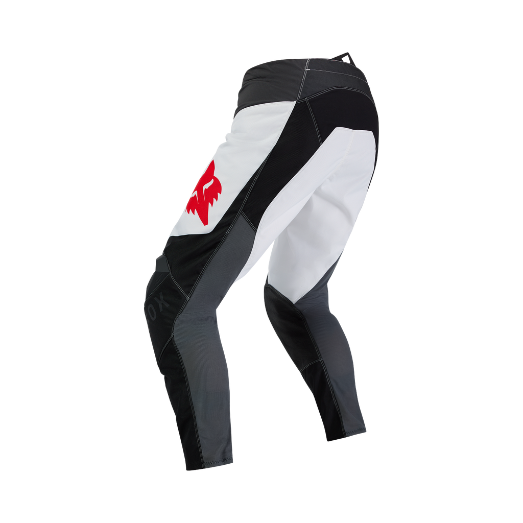 Pantalón FOX 180 Flow Blanco/Rojo - detalle rodilla