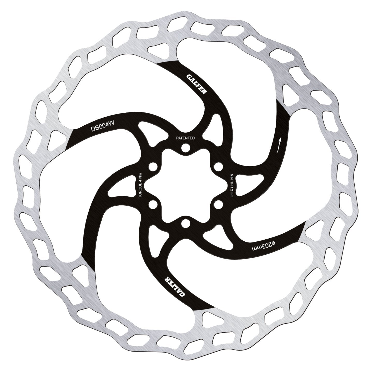 Disco de Freno Galfer Wave 200mm – Acero Inoxidable Alto Carbono, 6 Pernos, 1.8mm