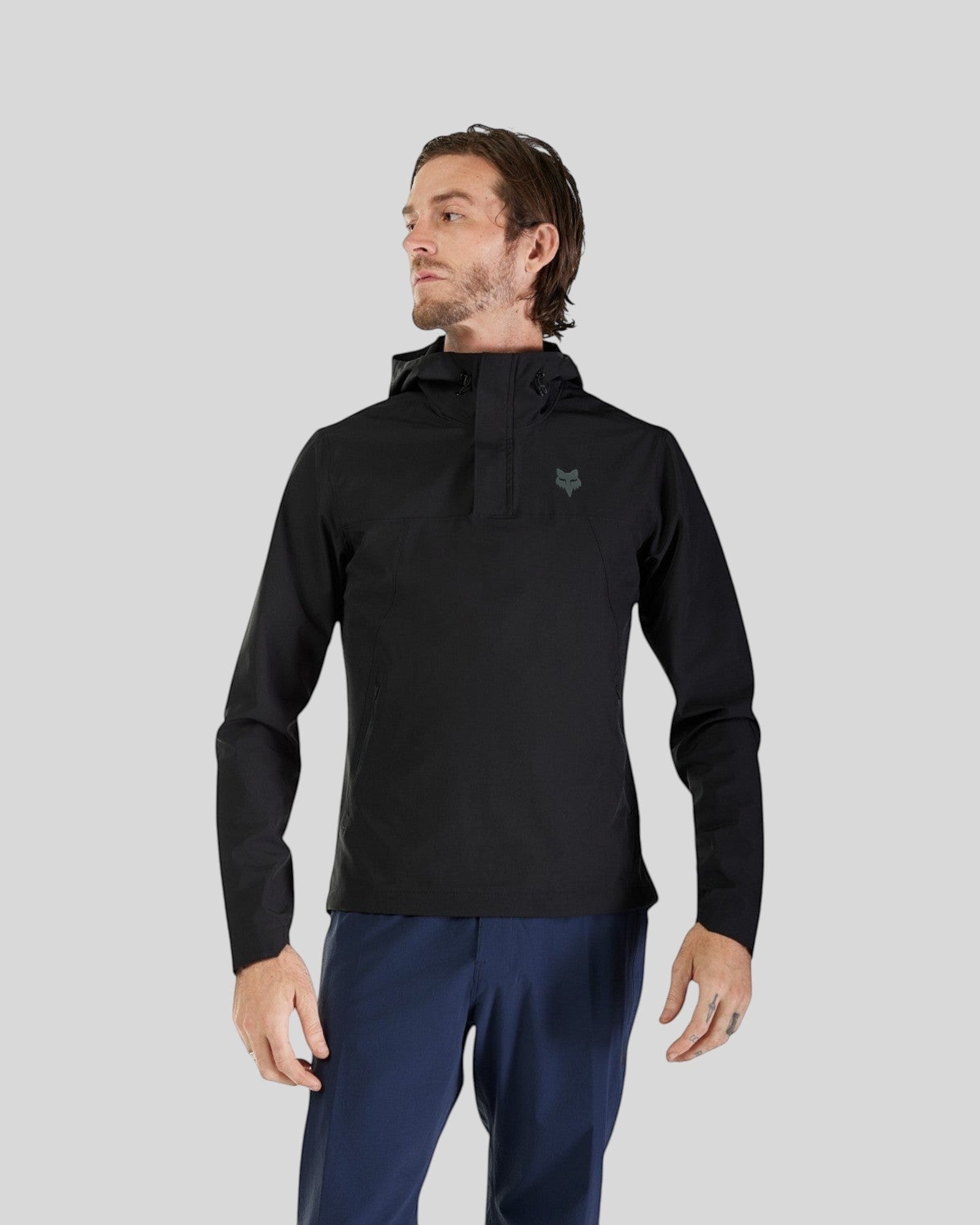 Chaqueta Cortavientos FOX Ranger con Gorro, Negro
