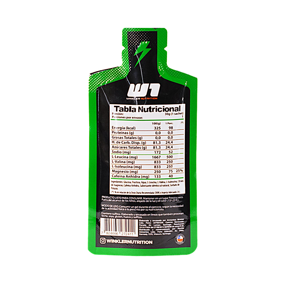 Gel Energético Winkler Nutrition Voltage | Cafeína + BCAAs, Sabor Limón, 30 g