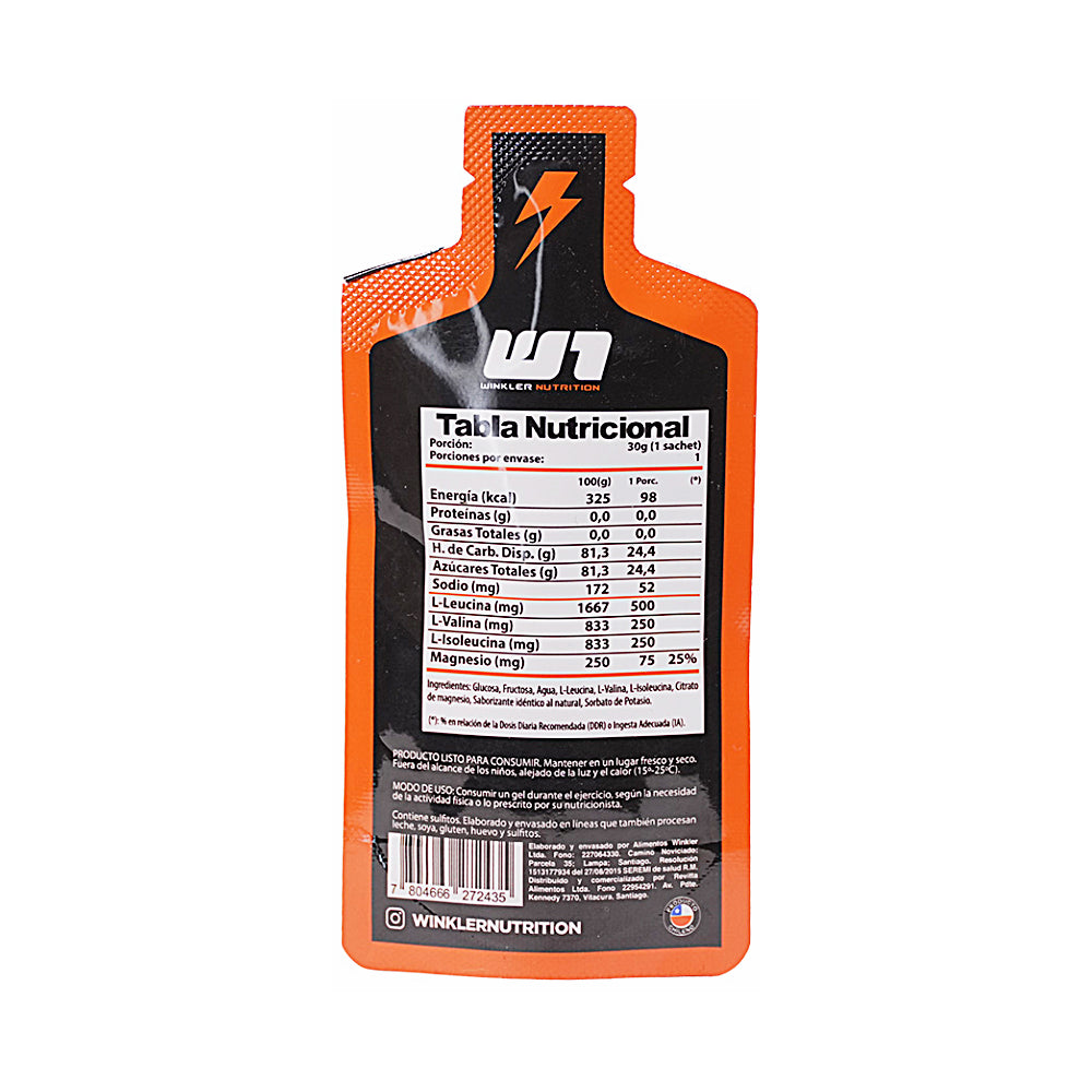Gel Energético Winkler Nutrition Boost BCAAs | Sabor Naranja 30 g