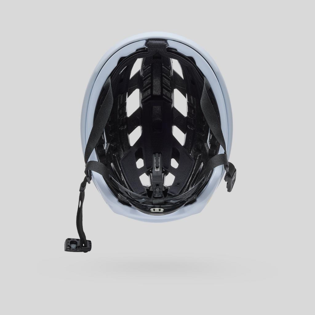 Vista interior del casco MZ Bikes Bell XR Spherical en blanco mate con sistema de ajuste Float Fit Race y ventilación