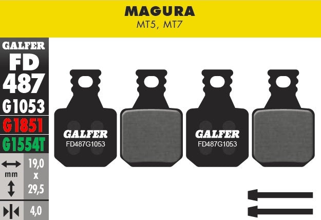 Pastillas de Freno Galfer para Magura MT5 y MT7, Compuesto Standard
