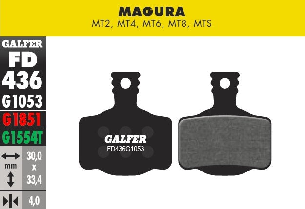 Pastillas de Freno Galfer para Magura MT2, MT4, MT6, MT8, MTS, Compuesto Standard