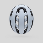 Casco de ciclismo MZ Bikes Bell XR Spherical en color blanco mate y plata con diseño aerodinámico y ventilación