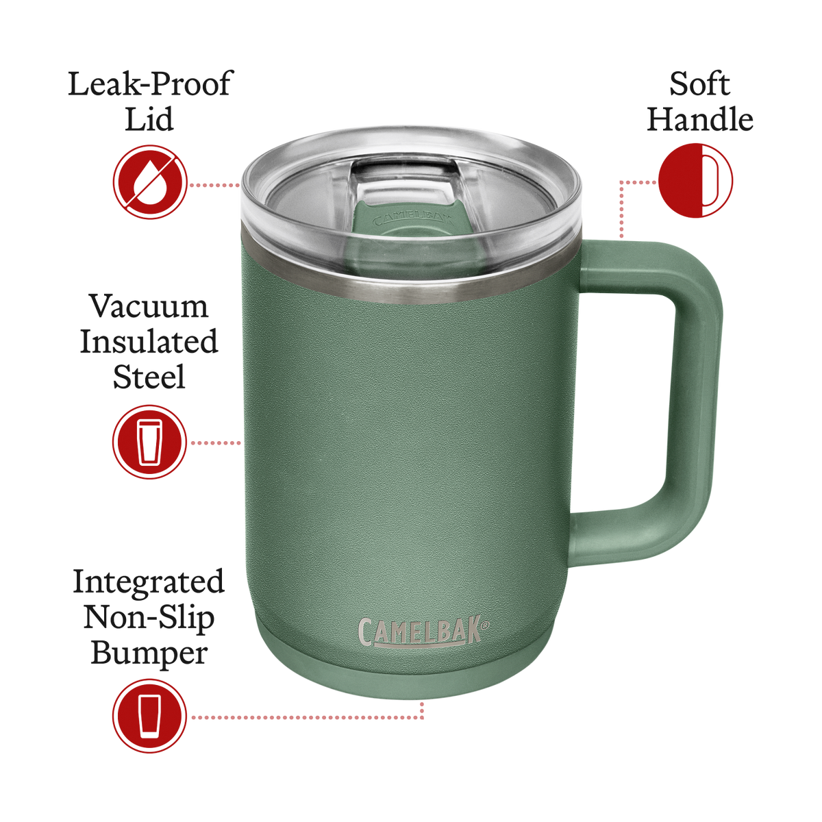 Mug CamelBak Thrive VSS 16oz Negro - detalle tapa