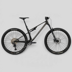 Bicicleta de montaña MZ Bikes Norco Revolver C3 130 de carbono en color negro con suspensión doble y ruedas de 29"