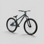 Bicicleta de dirt jump MZ Bikes Norco Rampage 2 en color gris azulado con cuadro de aluminio y horquilla RST