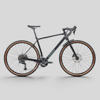 Bicicleta gravel negra Norco Search A3 de MZ Bikes con cuadro de aluminio, horquilla de carbono y neumáticos WTB