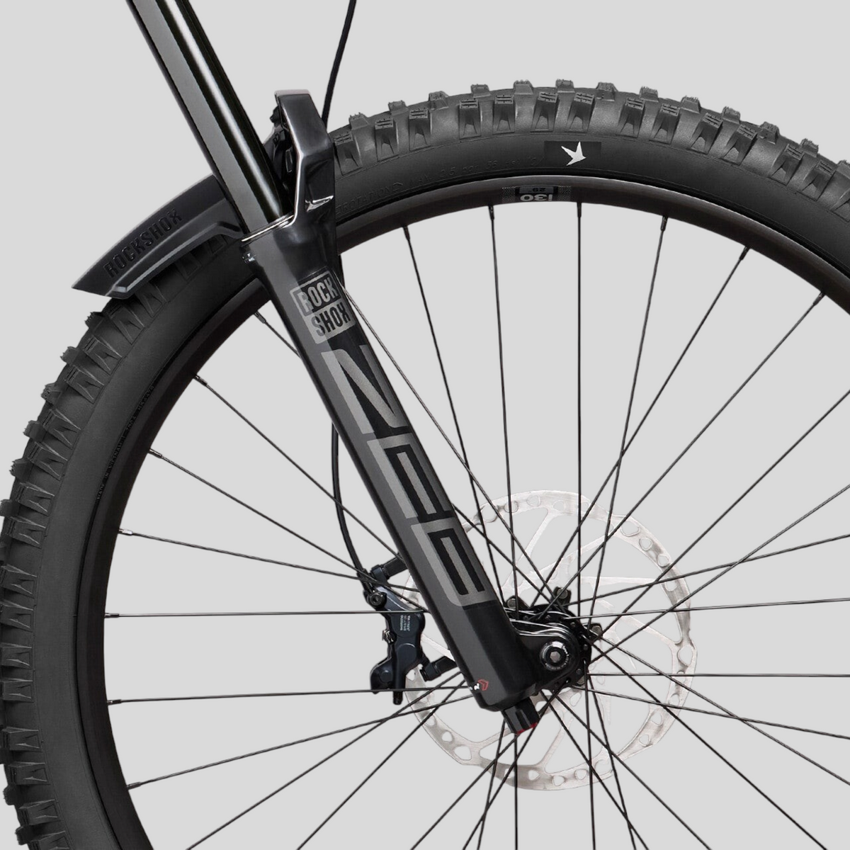 Norco Range VLT CX C2 Raw Carbon Blue - detalle horquilla