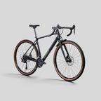 Bicicleta gravel negra Norco Search A3 de MZ Bikes con cuadro de aluminio, horquilla de carbono y neumáticos WTB.