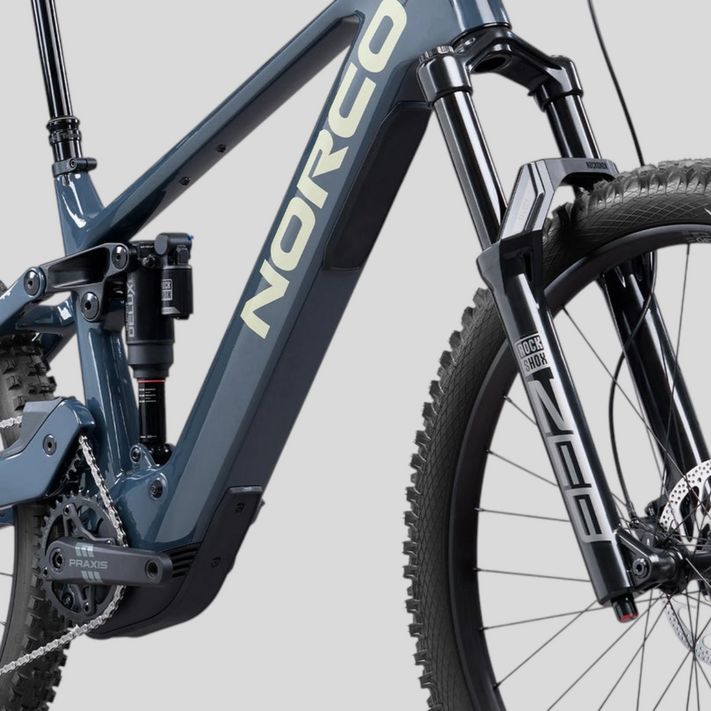 Norco Sight VLT CX C3 Smoke Grey, detalle horquilla RockShox Zeb