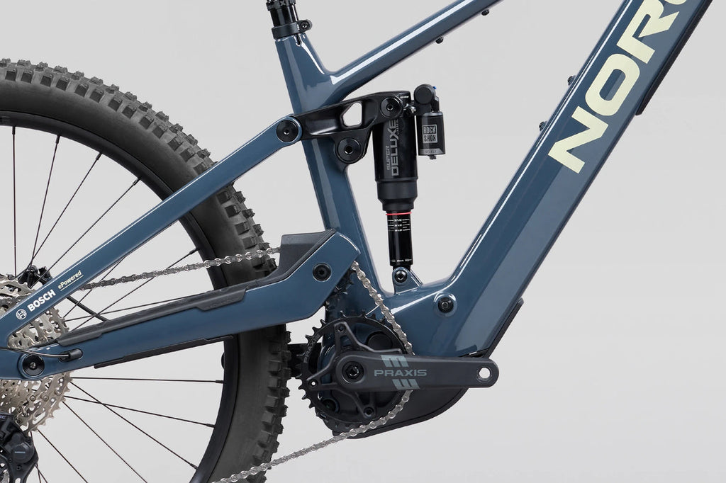 Norco Sight VLT CX C3 Smoke Grey, detalle amortiguador trasero