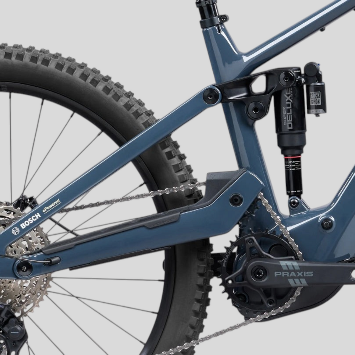Norco Sight VLT CX C3 Smoke Grey, detalle amortiguador trasero