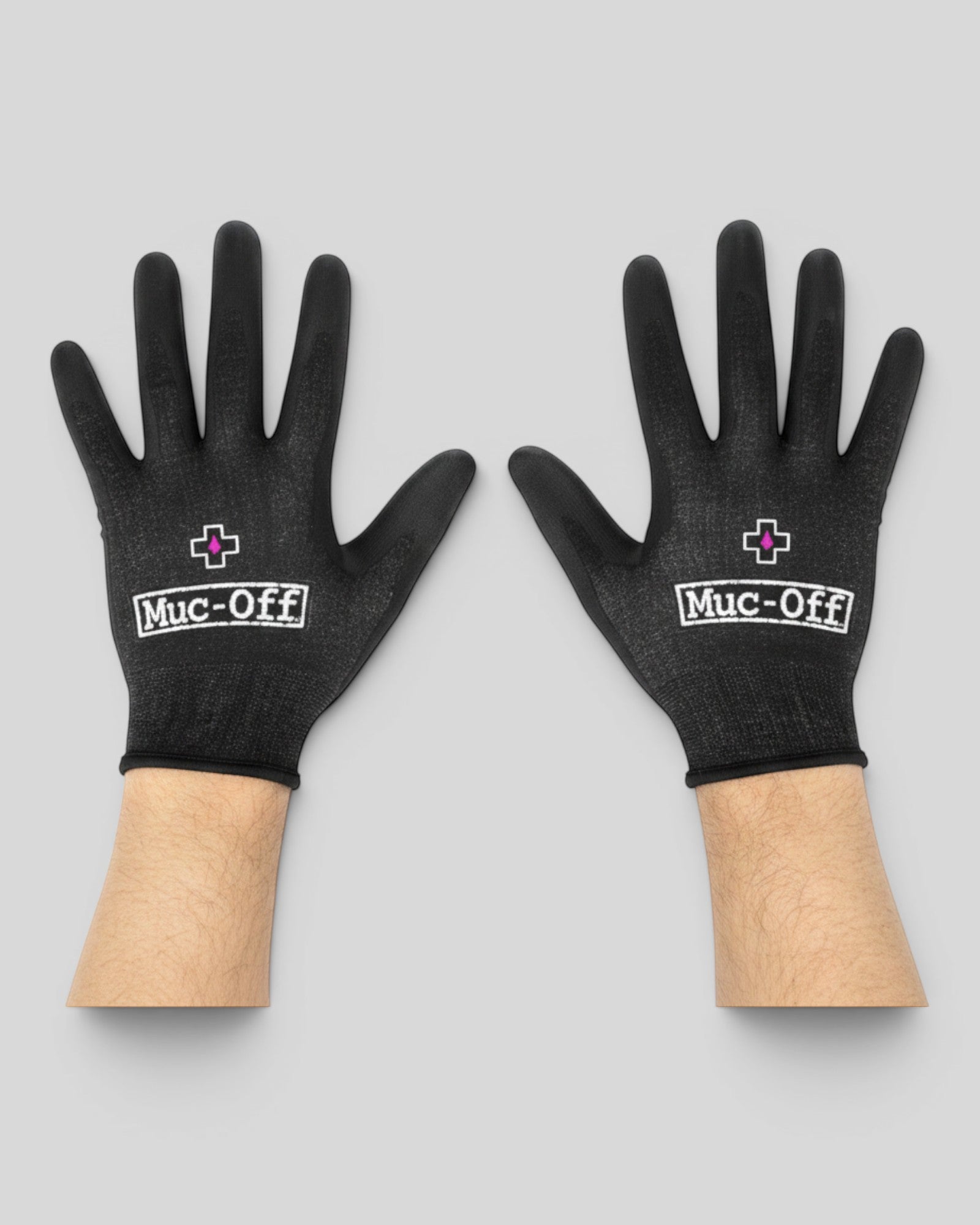 MZ Bikes Guantes mecánicos negros Muc-Off con palma de poliuretano para protección y agarre. Talla L.