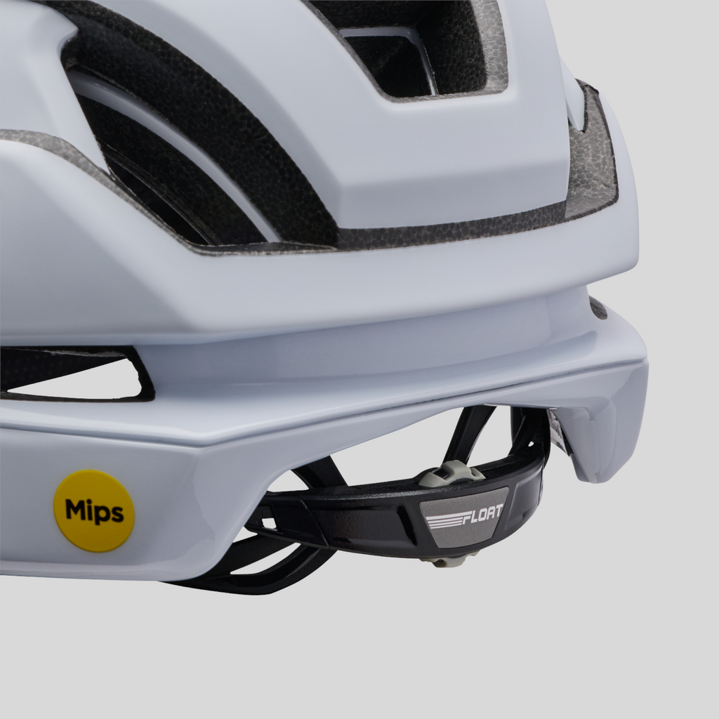 Detalle trasero del casco MZ Bikes Bell XR Spherical en blanco mate con sistema de ajuste Float Fit y tecnología MIPS