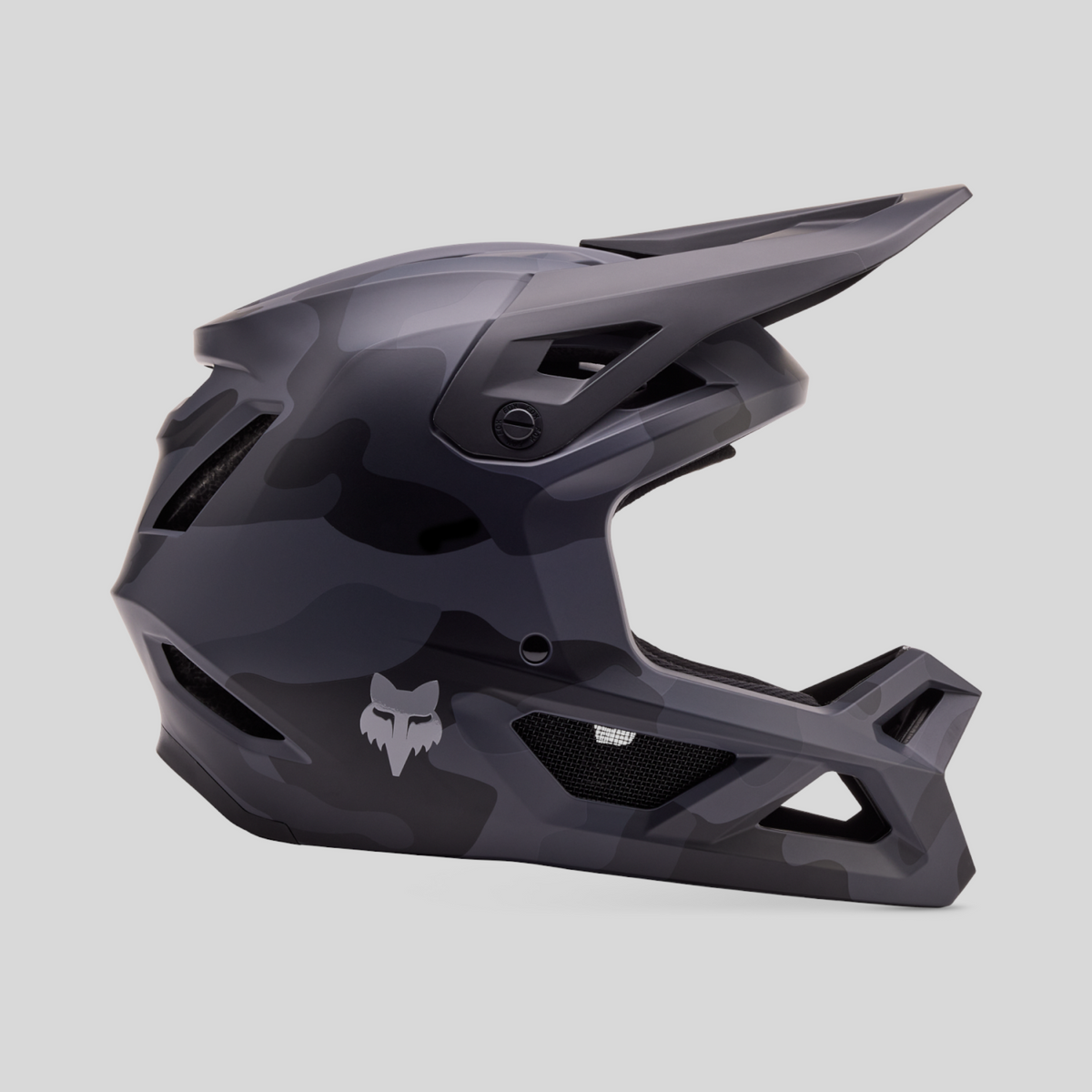 Casco Niño FOX New Rampage Camo color Negro Camuflado, vista lateral