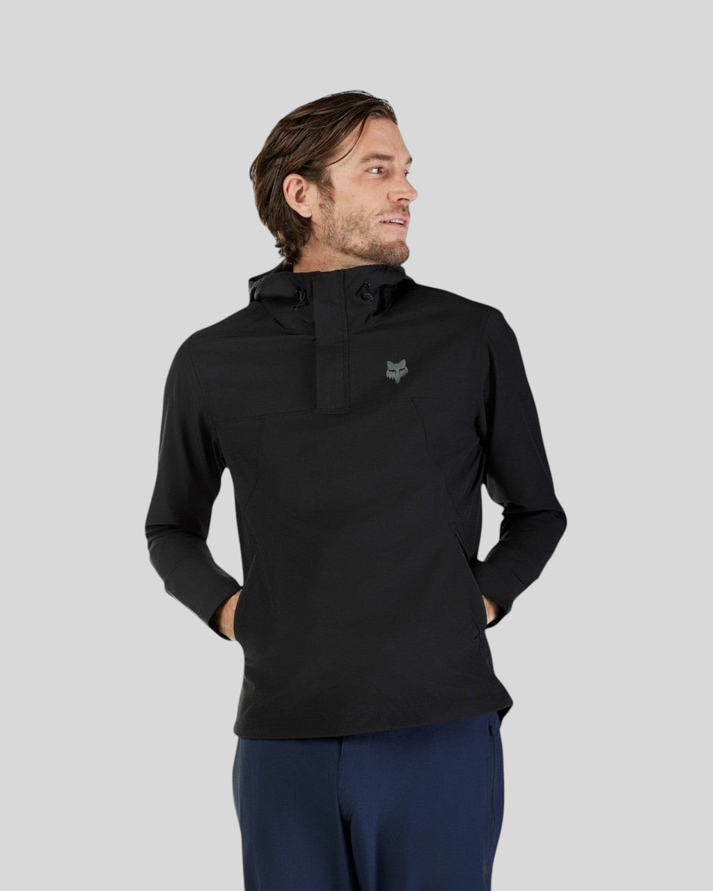 Chaqueta Cortavientos FOX Ranger con Gorro, Negro