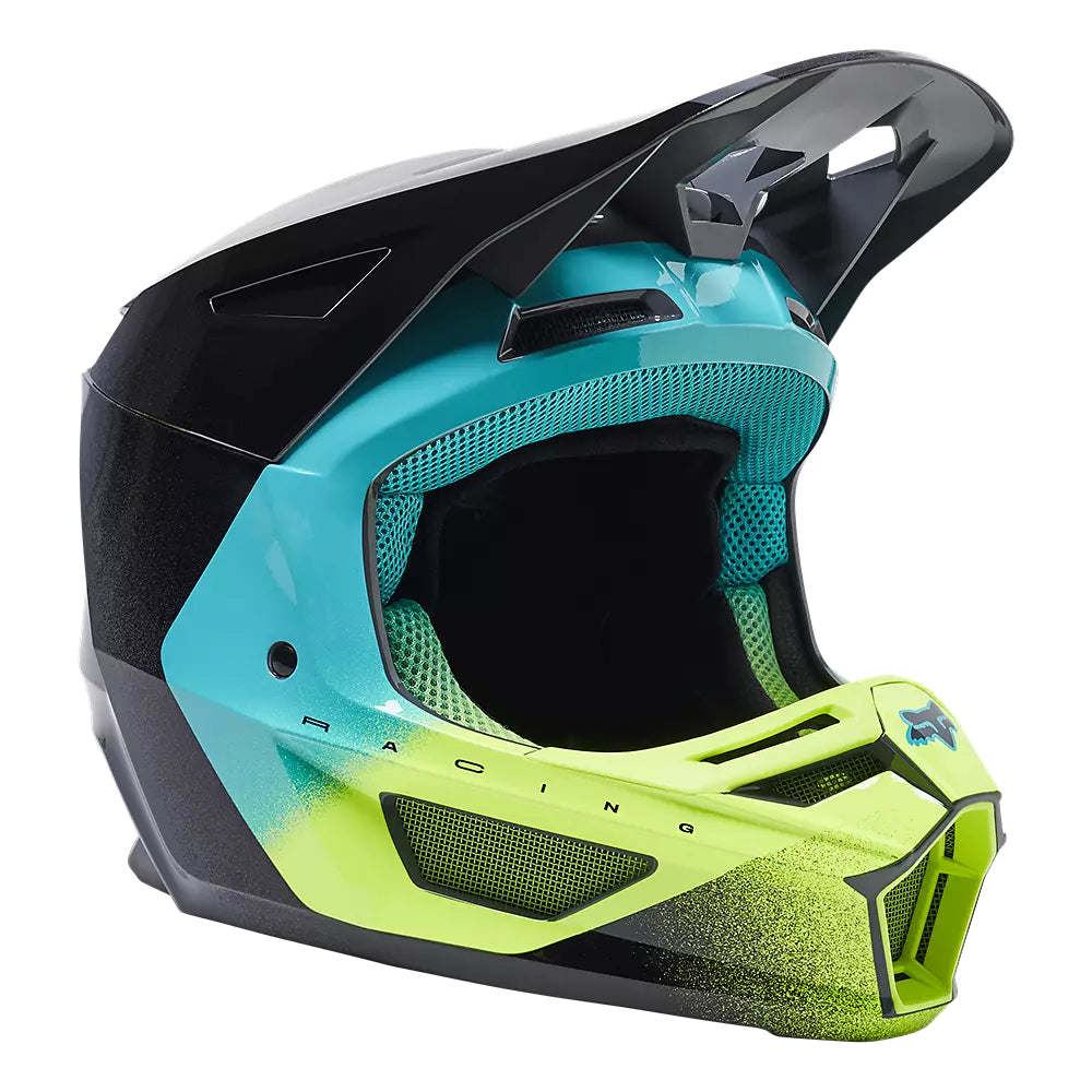Casco Moto FOX V2 RKANE Gris/Amarillo