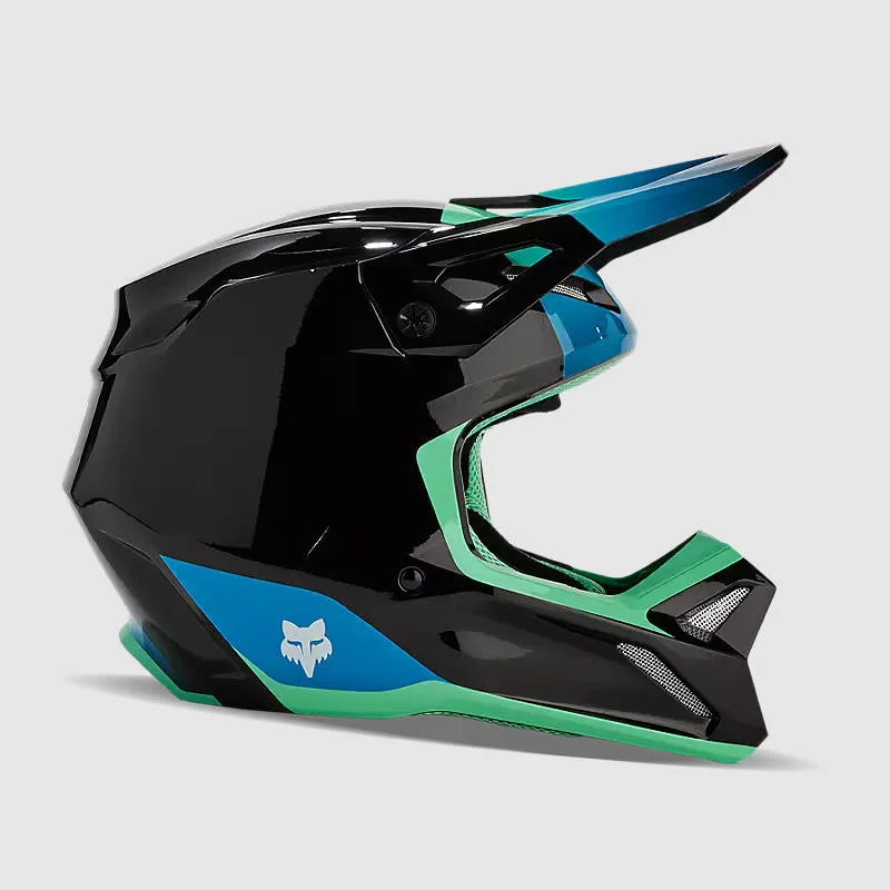 Casco FOX Moto V1 Ballast – Negro/Azul | Motocross Enduro