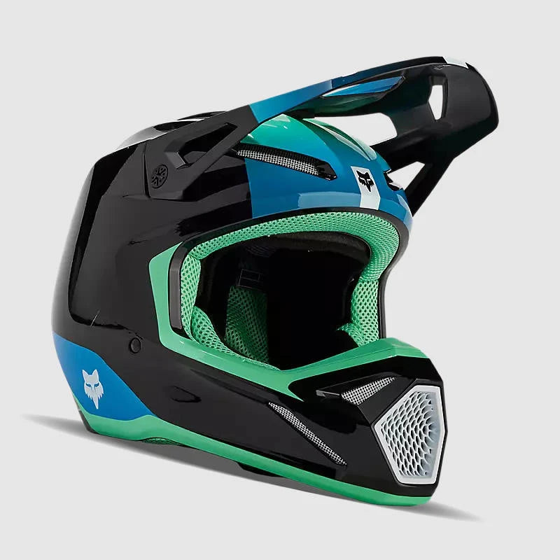Casco FOX Moto V1 Ballast – Negro/Azul | Motocross Enduro
