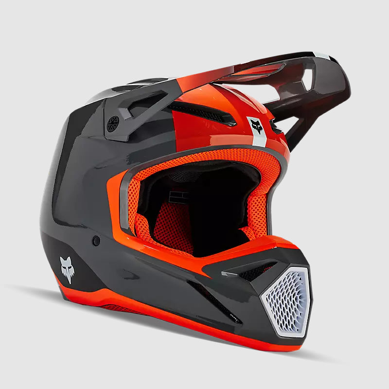 Casco Moto Niño FOX V1 Ballast | Gris/Naranjo