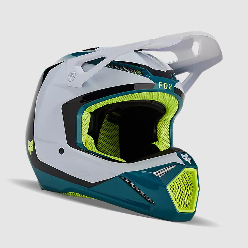 Casco Moto Niño FOX V1 Nitro | Azul Petróleo