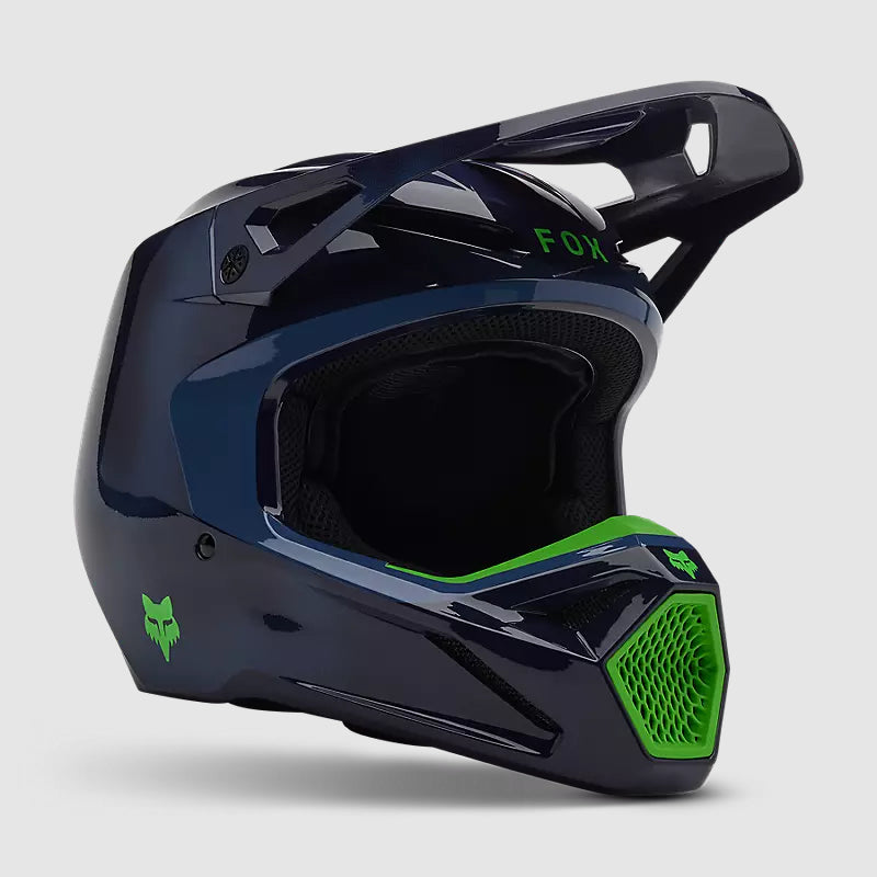 Casco Moto FOX V1 Taunt Azul Marino/Verde