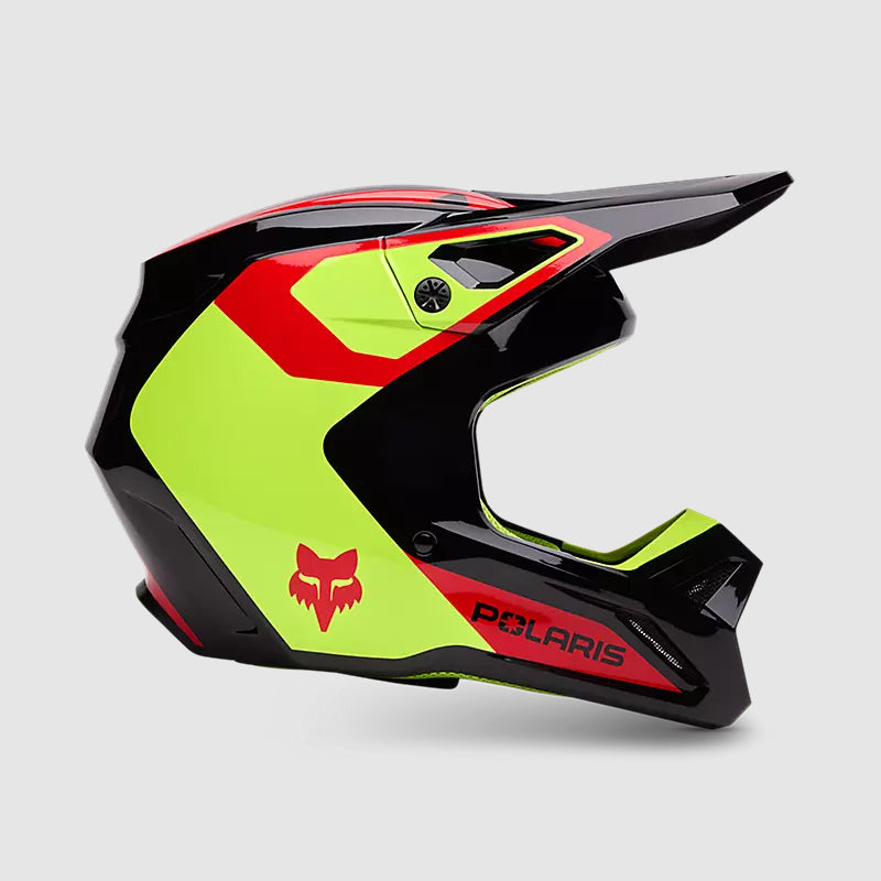 Casco Moto FOX V1 Polaris | Negro/Amarillo