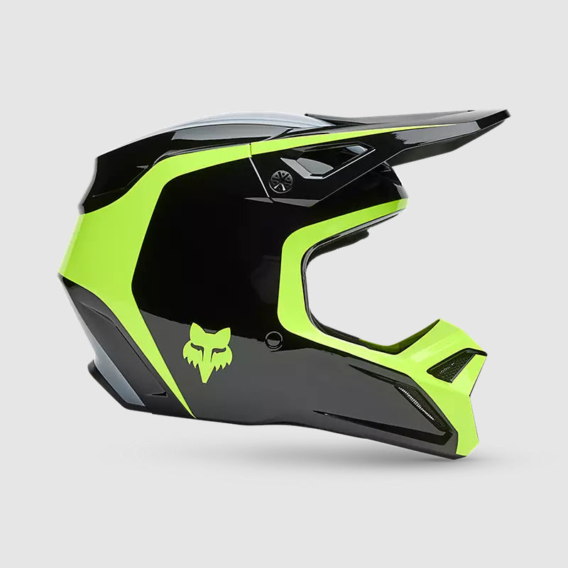 Casco Moto FOX V1 Flow | Negro/Amarillo